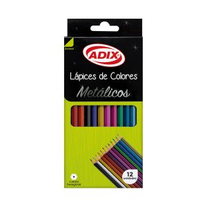 Set 12 Lápices de Colores Metálicos Adix
