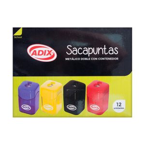 Sacapuntas Metálico Doble c/Contenedor Adix