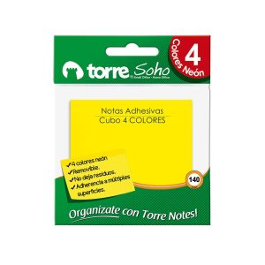 Notas Adhesivas Neón 4 Colores 9.6x1.5cm 140 Hj Torre