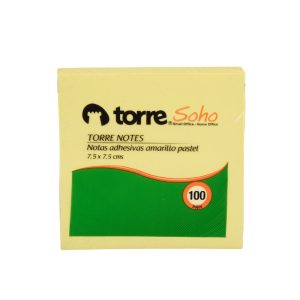 Notas Adhesivas Amarillo 7.5x7.5cm 100 Hj Torre