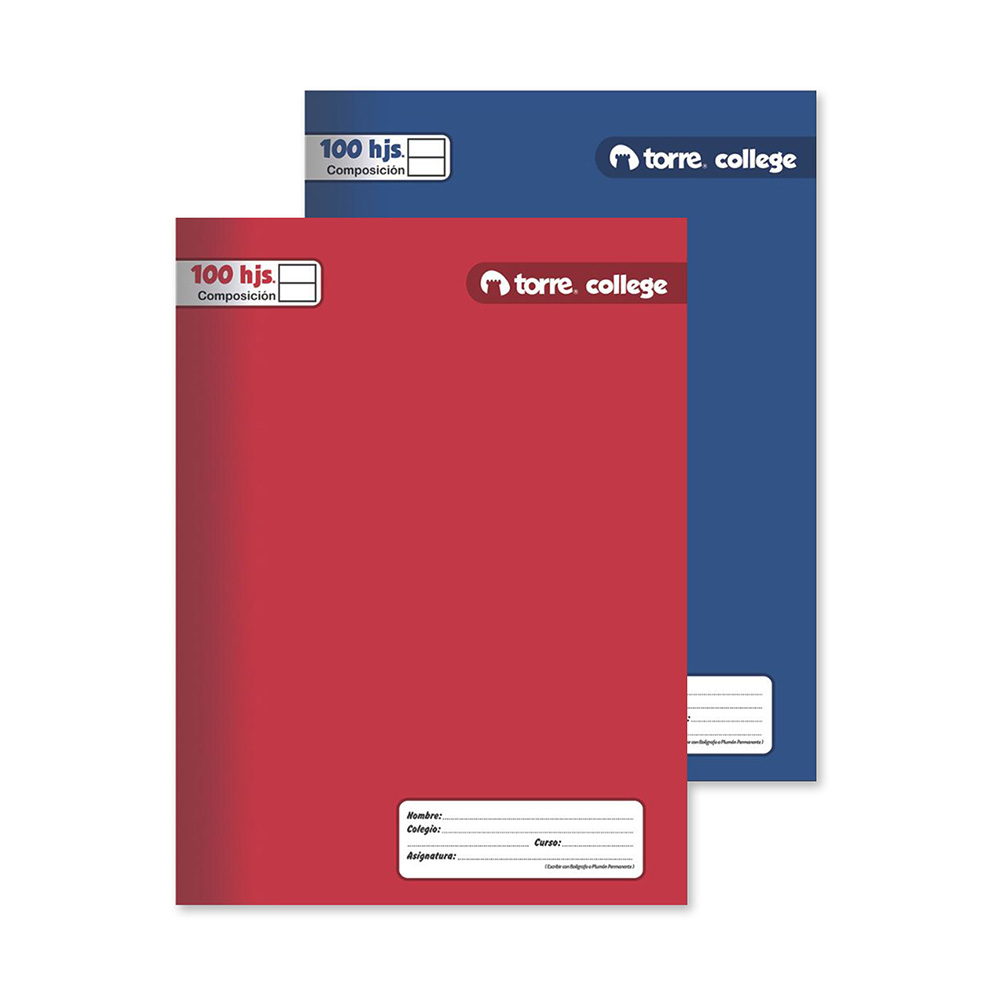 Cuaderno College Liso Raya Ancha 100hj Torre