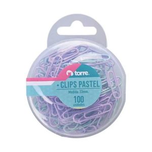 Caja Clips 33mm Pastel 100 Uds Torre