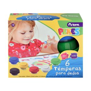 Témpera para Dedos Pekes 6 Colores Torre