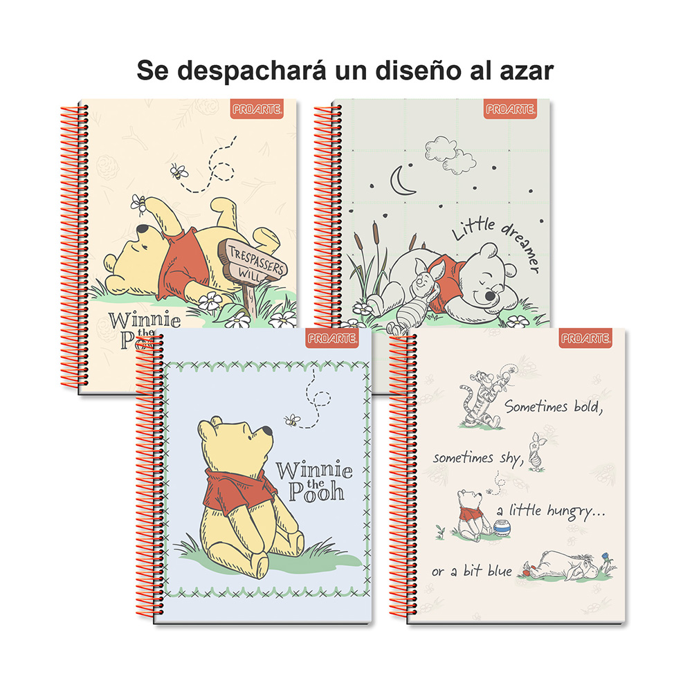 Cuaderno Cuarta (16.8 x 21.5cm) Winnie The Pooh 150hj Cuadro 7mm Surtido Proarte - Imagen 5