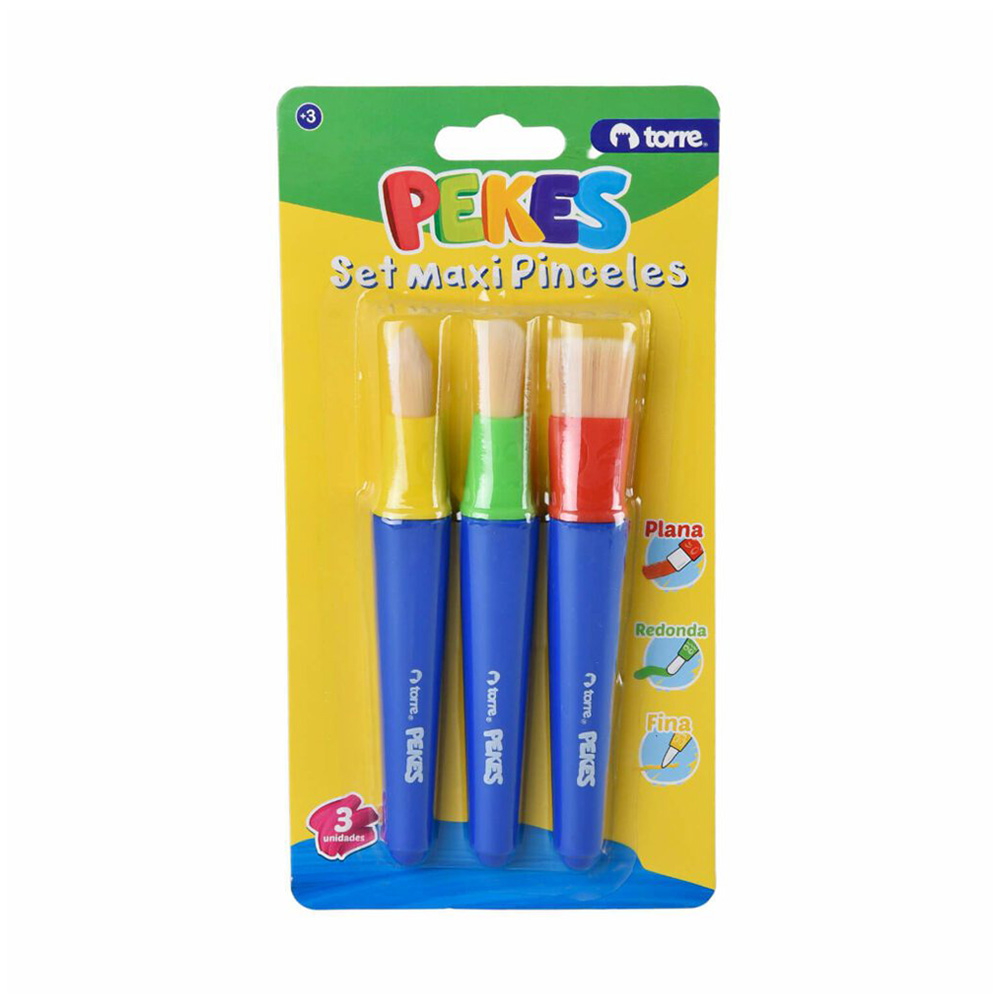 Set 3 Maxi Pinceles Pekes Torre