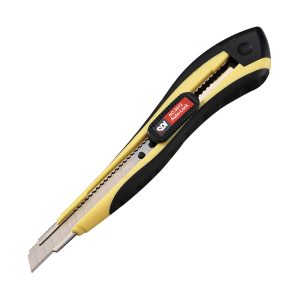 Cuchillo Cartonero Bloqueo Automático Goma 3 Hojas 9mm SDI