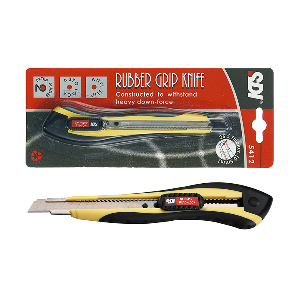 Cuchillo Cartonero Bloqueo Automático Goma 3 Hojas 9mm SDI - Imagen 3