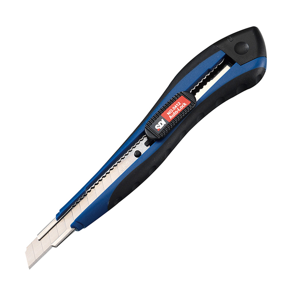 Cuchillo Cartonero Bloqueo Automático Goma 3 Hojas 9mm SDI - Imagen 4