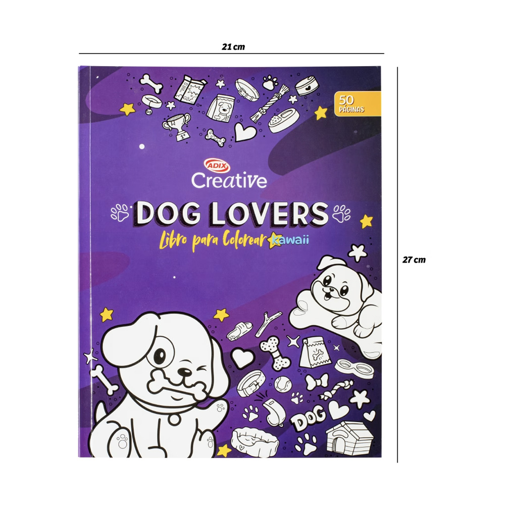 Libro para Colorear Dog Lover Kawai 50 Diseños Creative - Imagen 4