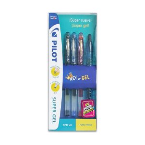 Set 3 Lápiz Super Gel 0.7mm + B2P 0.7mm Regalo Pilot