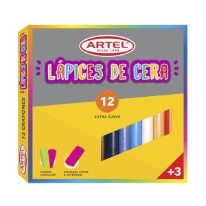 Lápices de Cera 12 Colores Artel