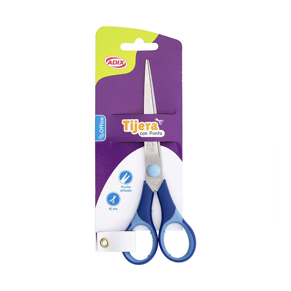 Tijera 16cm Punta con Filo Azul Adix
