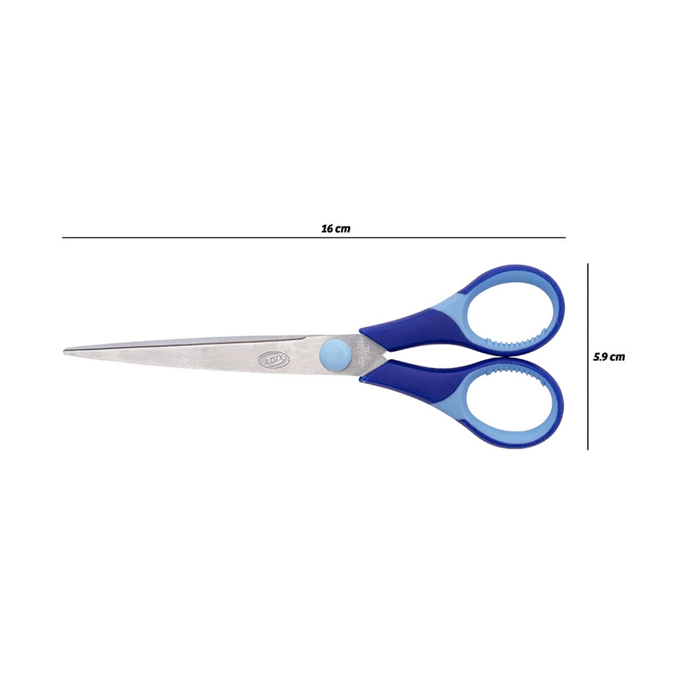 Tijera 16cm Punta con Filo Azul Adix - Imagen 3