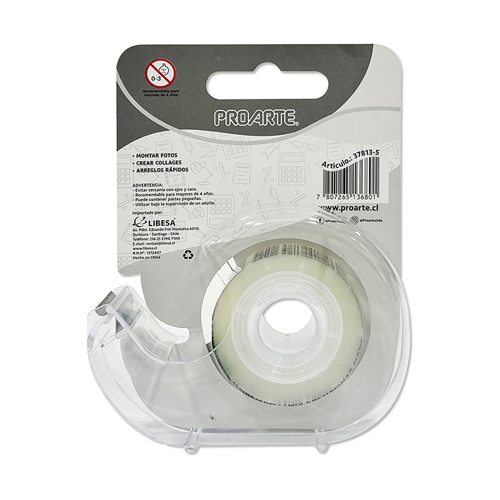 Cinta Doble Contacto con Dispensador 19mm x 10mt Proarte - Imagen 2