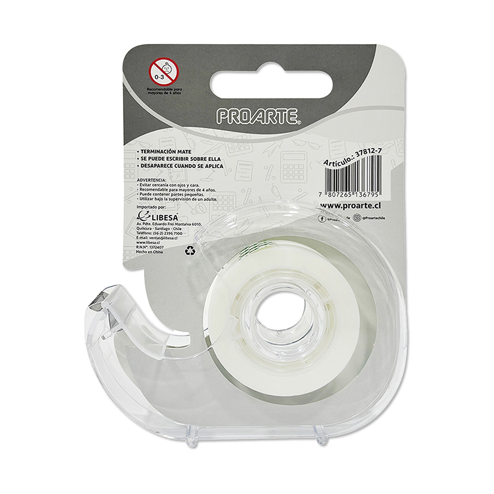 Cinta Invisible con Dispensador 19mm x 20mt Proarte - Imagen 2