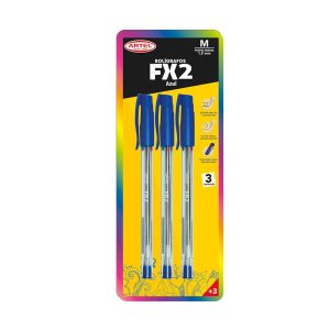 Set 3 Bolígrafos FX2 1.0mm Azul Artel