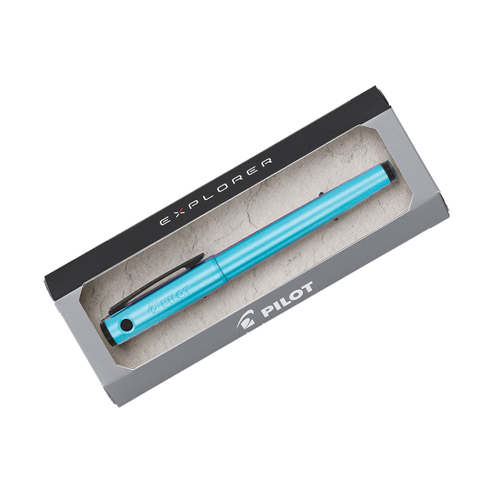 Bolígrafo Roller Ball Explorer Turquesa Metálico 0.7 con Caja Pilot - Imagen 2