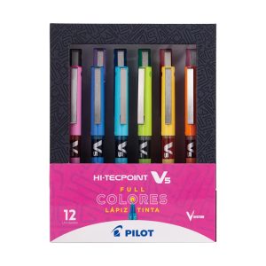 Set Lápices Tinta HI-Tecpoint V5 12 Colores 0.5mm Pilot