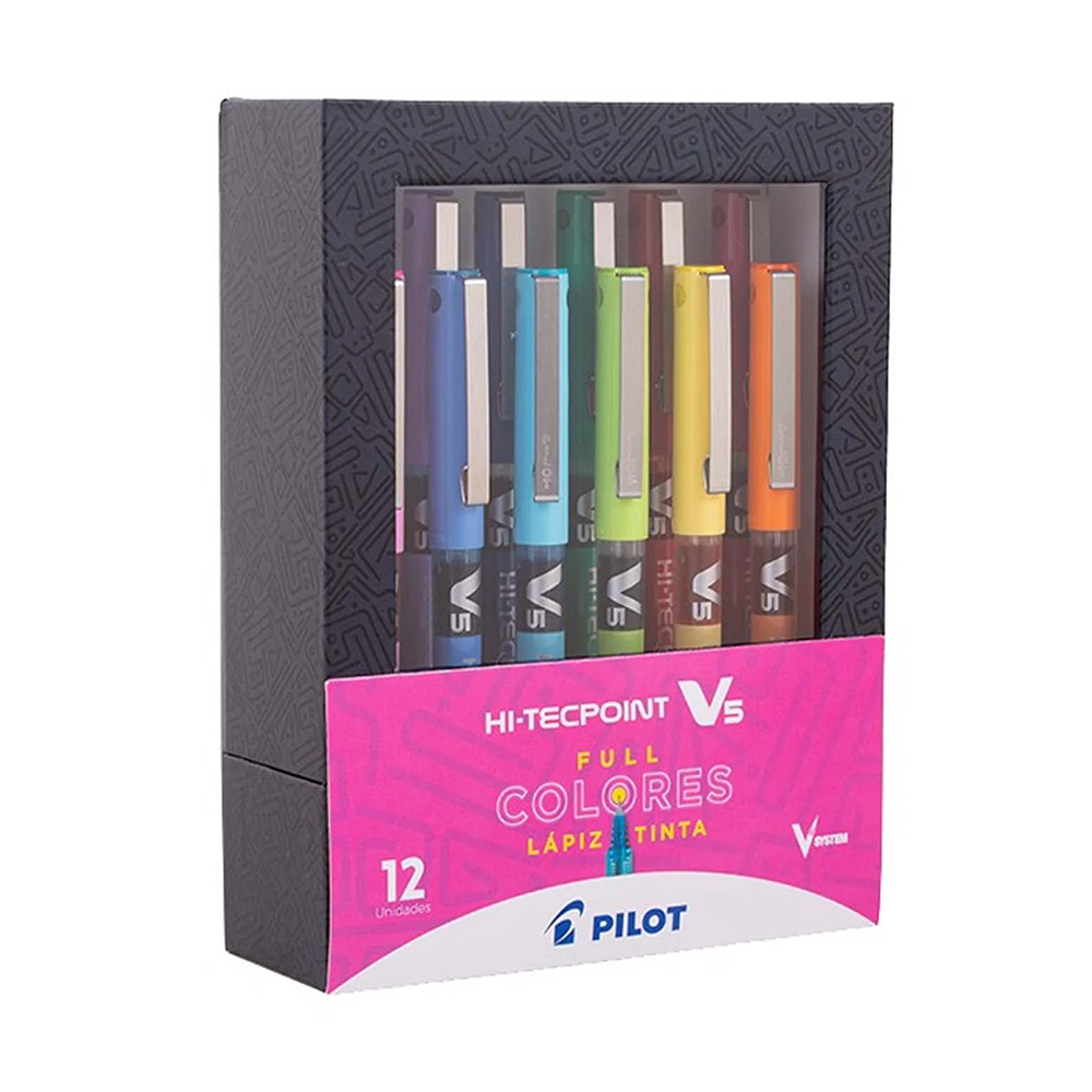 Set Lápices Tinta HI-Tecpoint V5 12 Colores 0.5mm Pilot - Imagen 3