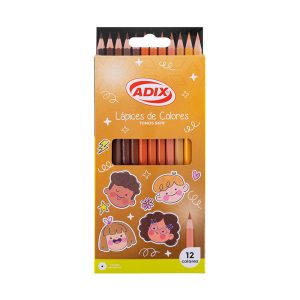 Set 12 Lápices de Colores Hexagonal Tono Skin Adix