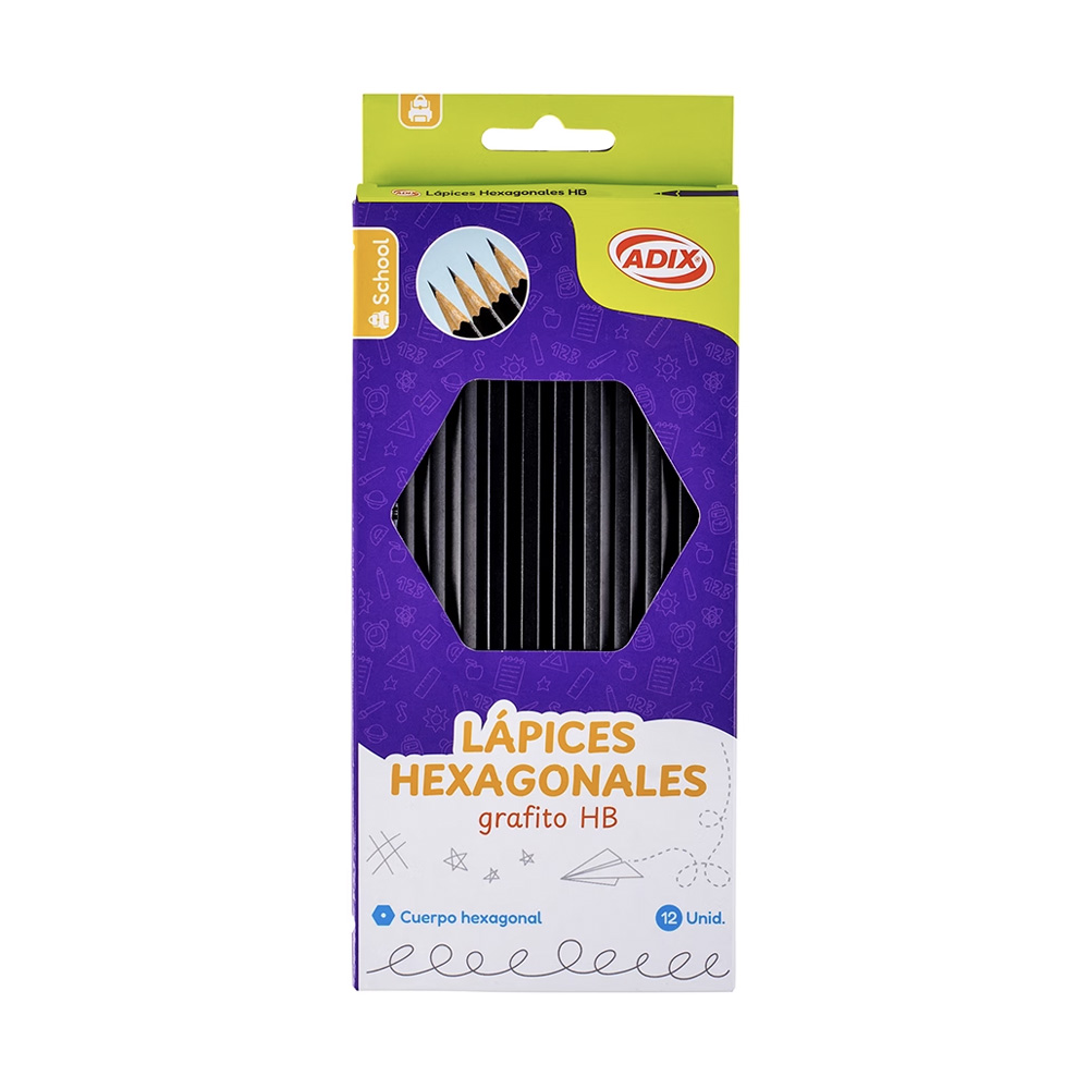 Lápiz Grafito Hexagonal HB Nº2 Adix