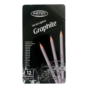 Set 12 Lápices Técnicos Graduados Grafito con Caja Artel