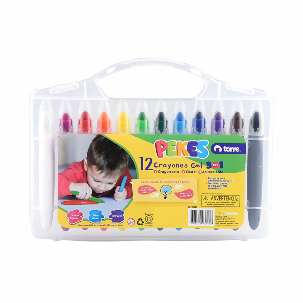 Crayones Gel 3 En 1 Pekes 12 uds Torre - Imagen 3