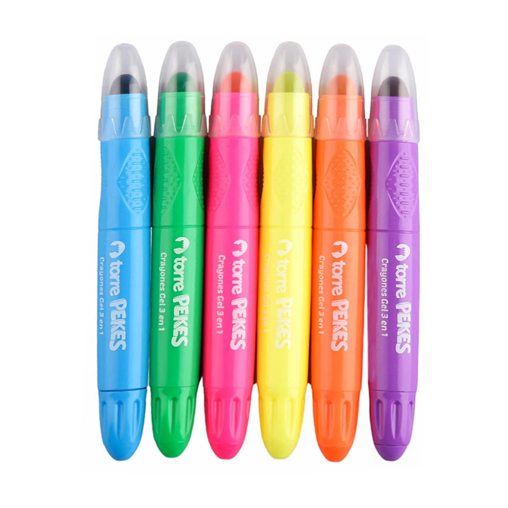 Crayones Gel 3 En 1 Flúor Pekes 6 uds Torre - Imagen 2