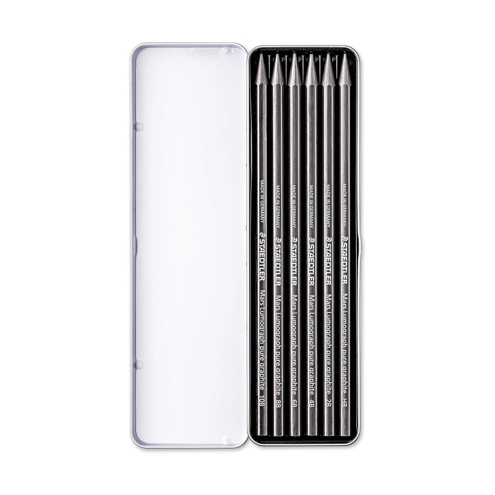 Lápiz Grafito Puro Lumograph 6 Pcs CJ Met Staedtler - Imagen 2