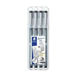 Plumón Tiralíneas 308 4 Unidades Negro Staedtler
