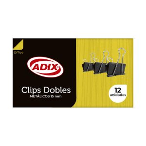 Clip Doble 15 mm 12 unidades Negro Adix