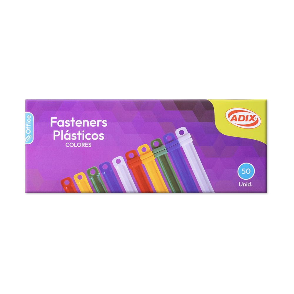 Fastener Plástico Colores 50 unidades Adix
