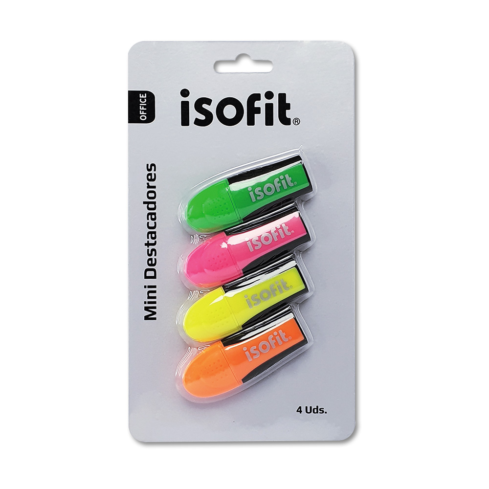 Set 4 Mini Resaltadores Flúor Isofit