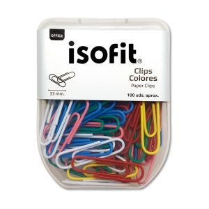 Clips Metálicos 33mm Colores Surtidos 100 Uds Isofit