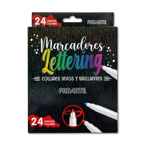 Set 24 Marcadores Punta Cónica Para Lettering Proarte