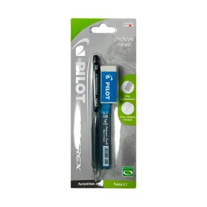 Lápiz Mecánico Progrex Negro + minas 0.7mm + Goma de Borrar Pilot