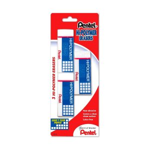 Set 3 Goma Borrar Hi-polymer Mediano Pentel