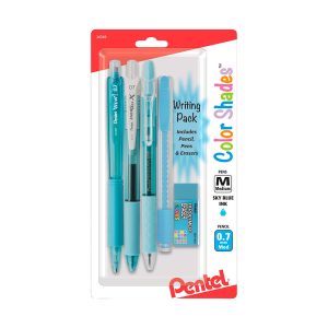Set Escritura Color Shadow Writing 0.7mm 5 Piezas Celeste Pentel
