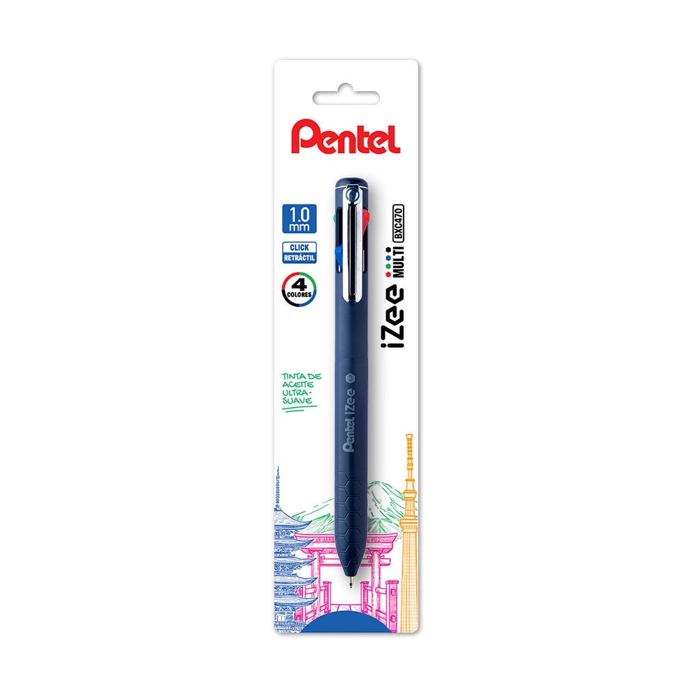 Bolígrafo Multicolor Izee 4 Colores 1mm Pentel
